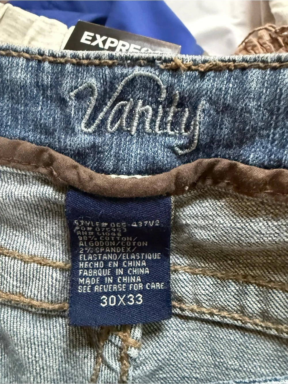 Vanity Blue Distressed Wide-Leg Jeans